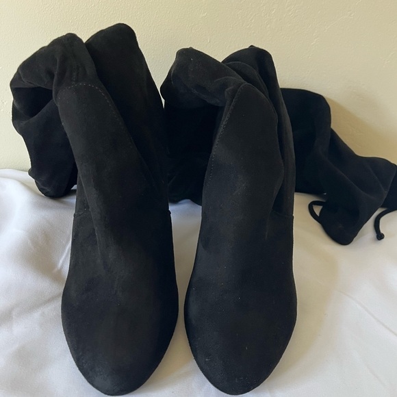 Express Over the knee heel sock boots adjustable faux suede size 8 Preow… - Picture 5 of 16